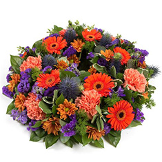 Orange &amp; Purple Wreath Ring 