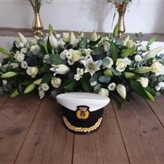 White Lily &amp; Rose Casket Spray