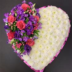 Chrysanthemum bases heart tribute