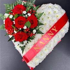 Massed Heart With Personalised Ribbon