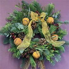 Golden  Christmas Door Wreath