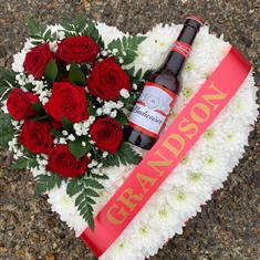 Massed heart with personalised ribbon 2