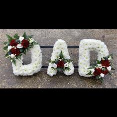 DAD tribute - dark red &amp; whites