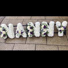 NANNY tribute in whites &amp; purple