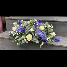 Casket spray in blues