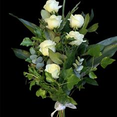 6 white avalanche rose sheaf 