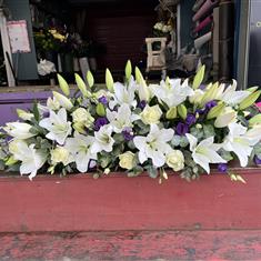 White Lilly Casket Spray 
