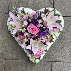 Pink Lilly And Rose Heart Tribute 