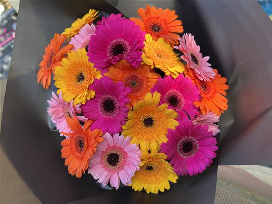 Peach Coral Gerbera Daisy Bridal Bouquet, Artificial Wedding Flowers, Silk Wedding Bouquets